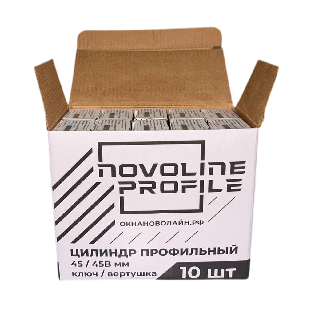 Цилиндр профильный 45/45В мм ключ/вертушка NOVOLINE Цилиндр профильный 45/45В мм ключ/вертушка NOVOLINE